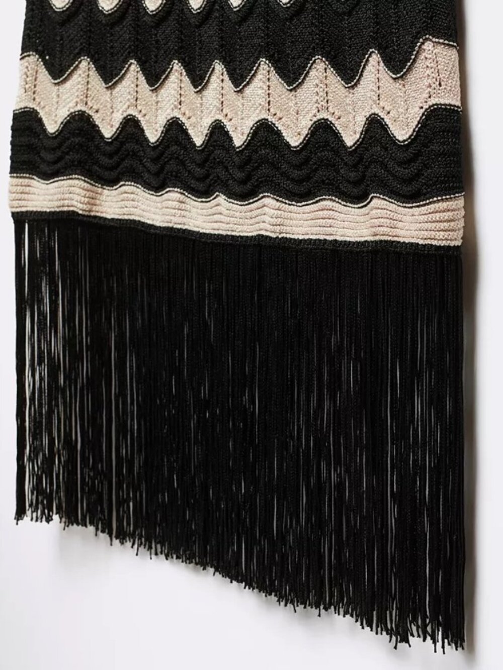 MANGO Women's Fringed Hem Midi Dress Size L - Picture 7 of 15